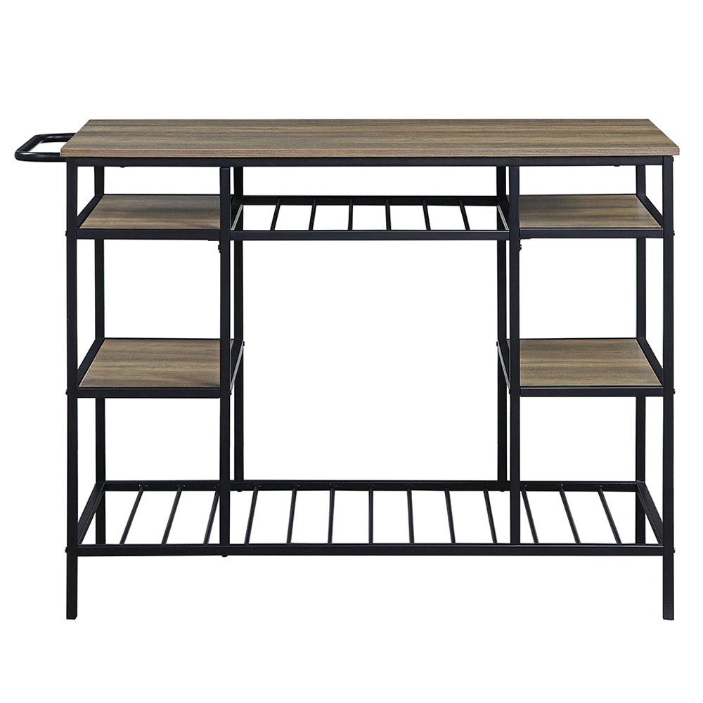 Lona Kitchen Island Rustic Oak & Black. Picture 3