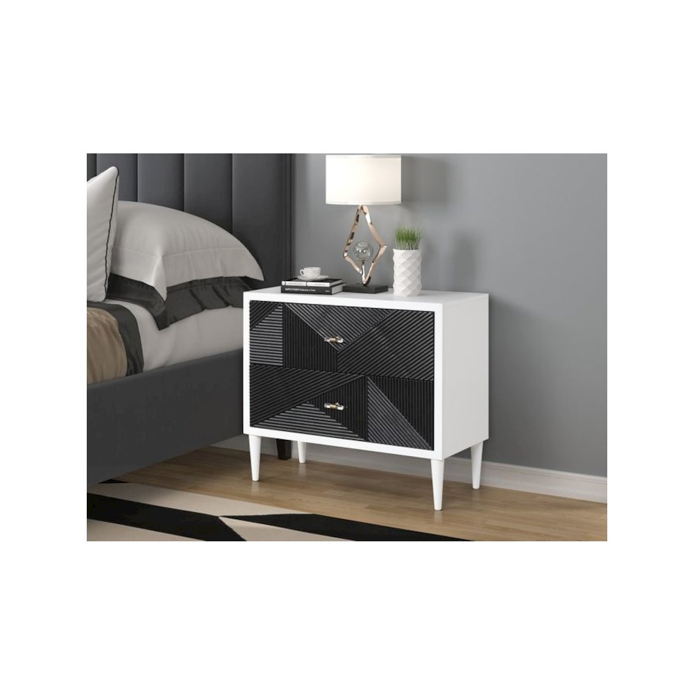 Dubni Accent Table White & Black. Picture 1