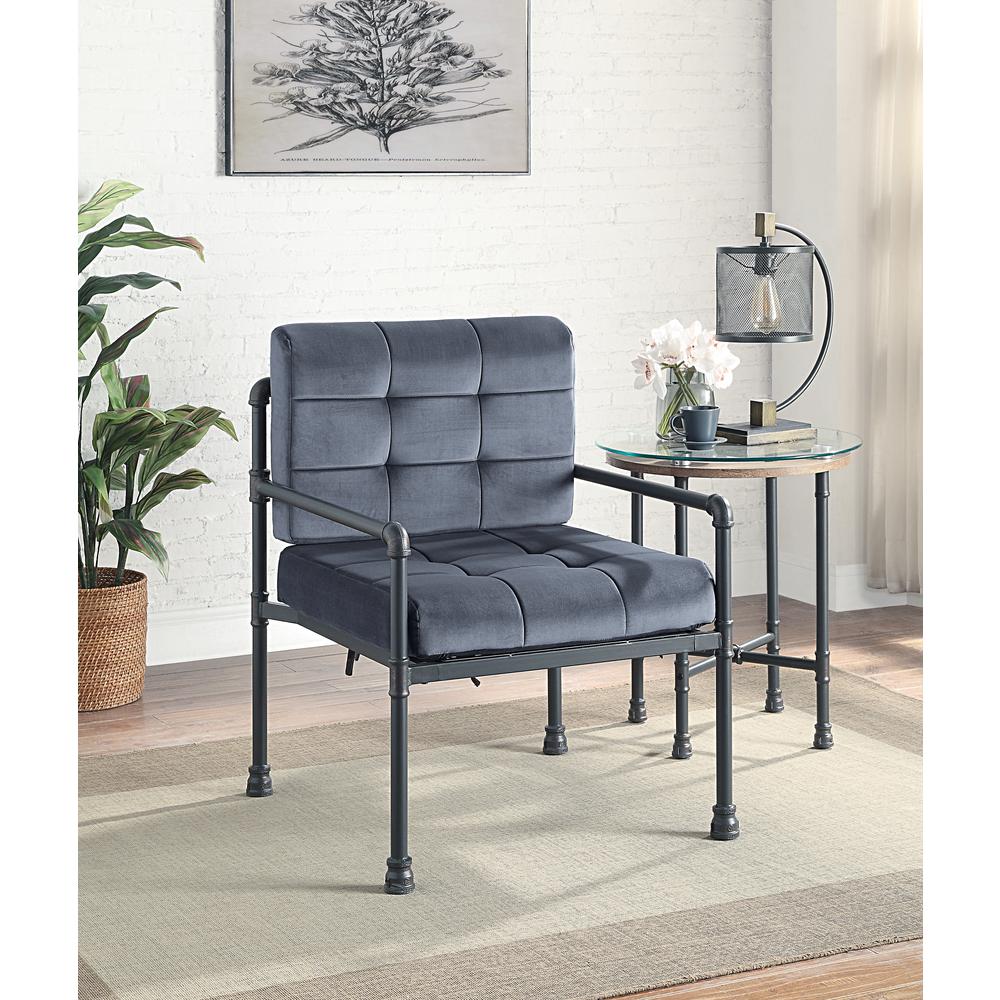 Brantley Accent Chair Gray Velvet & Sandy Gray. Picture 1