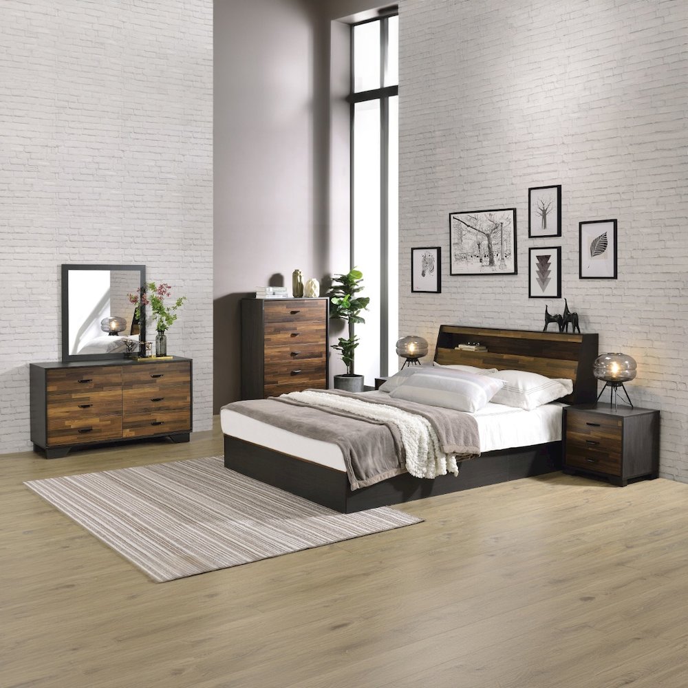 Eos Dresser Walnut & Black. Picture 6