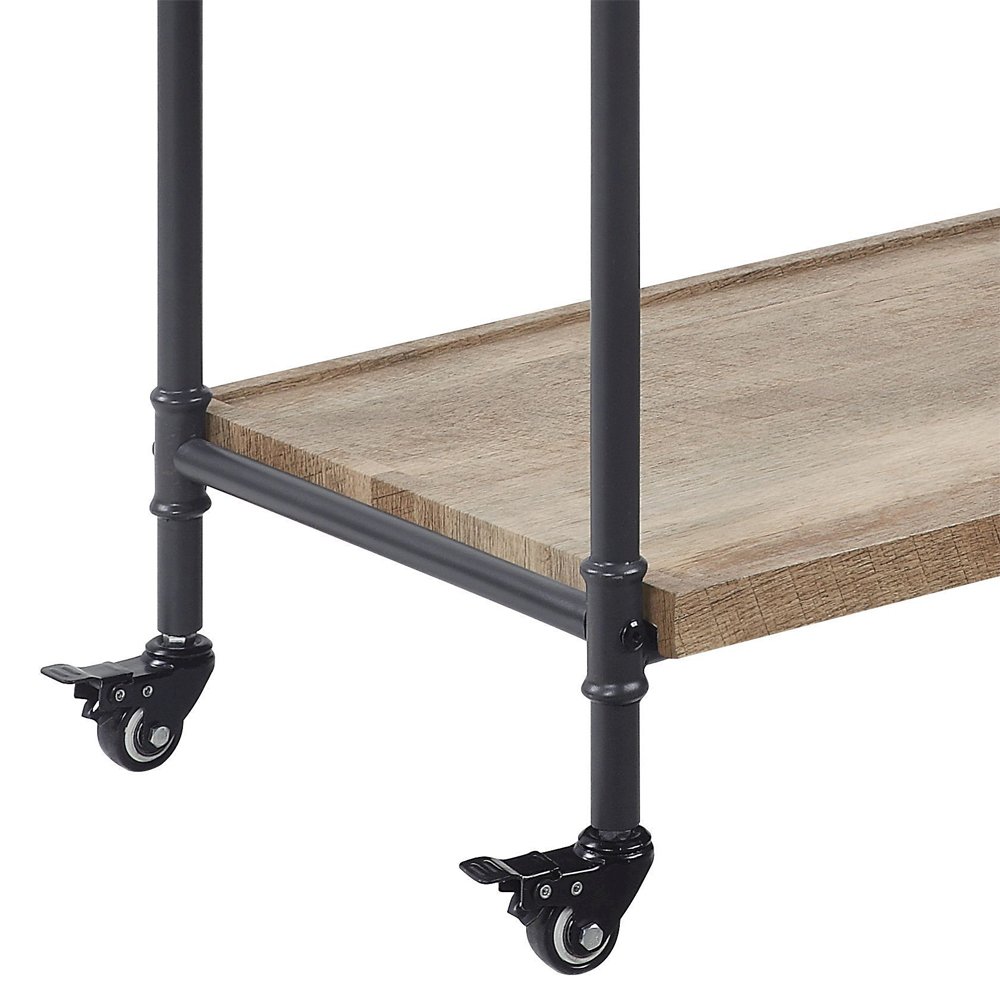Brantley Serving Cart Oak & Sandy Black. Picture 4