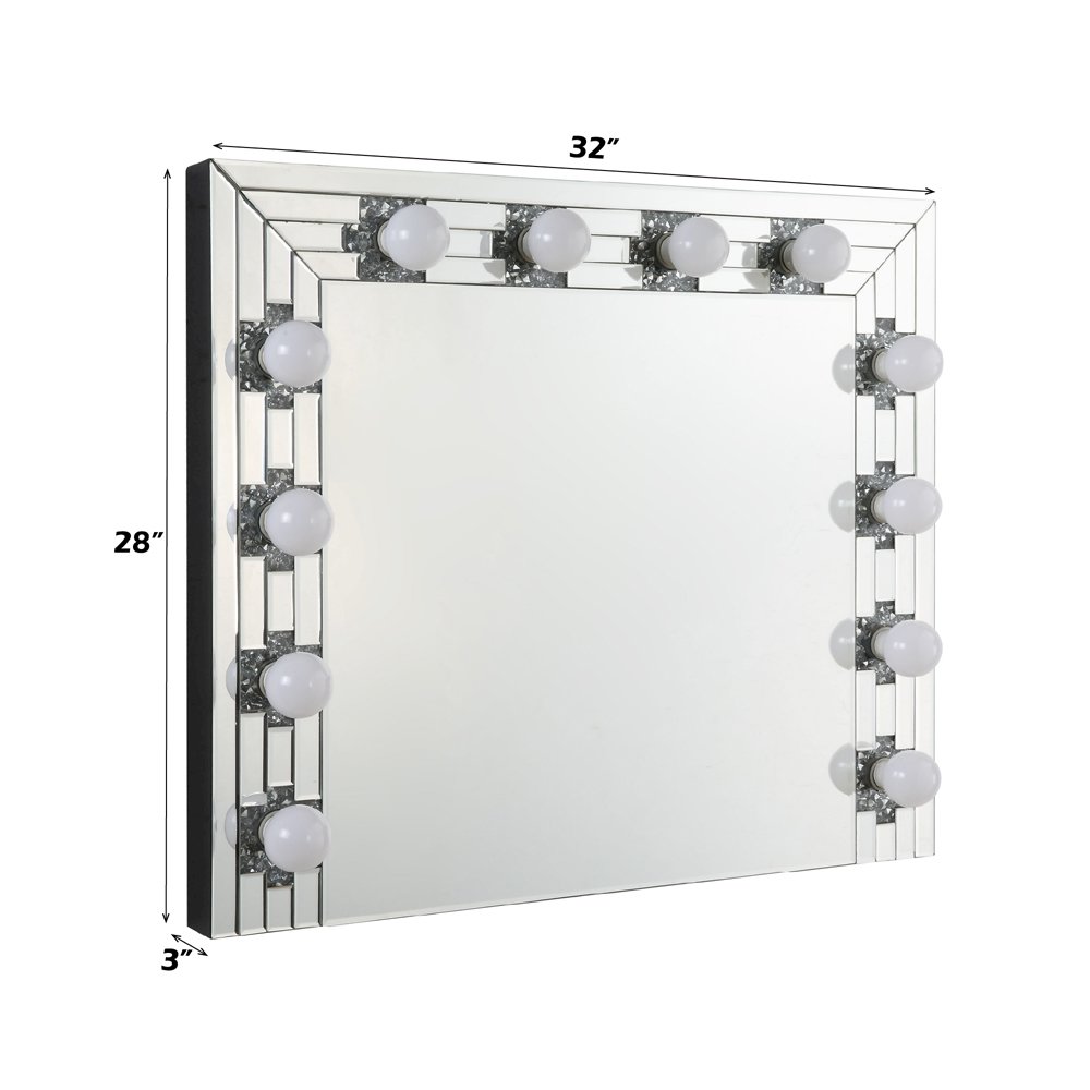 Noralie Accent Mirror Mirrored & Faux Diamonds. Picture 7