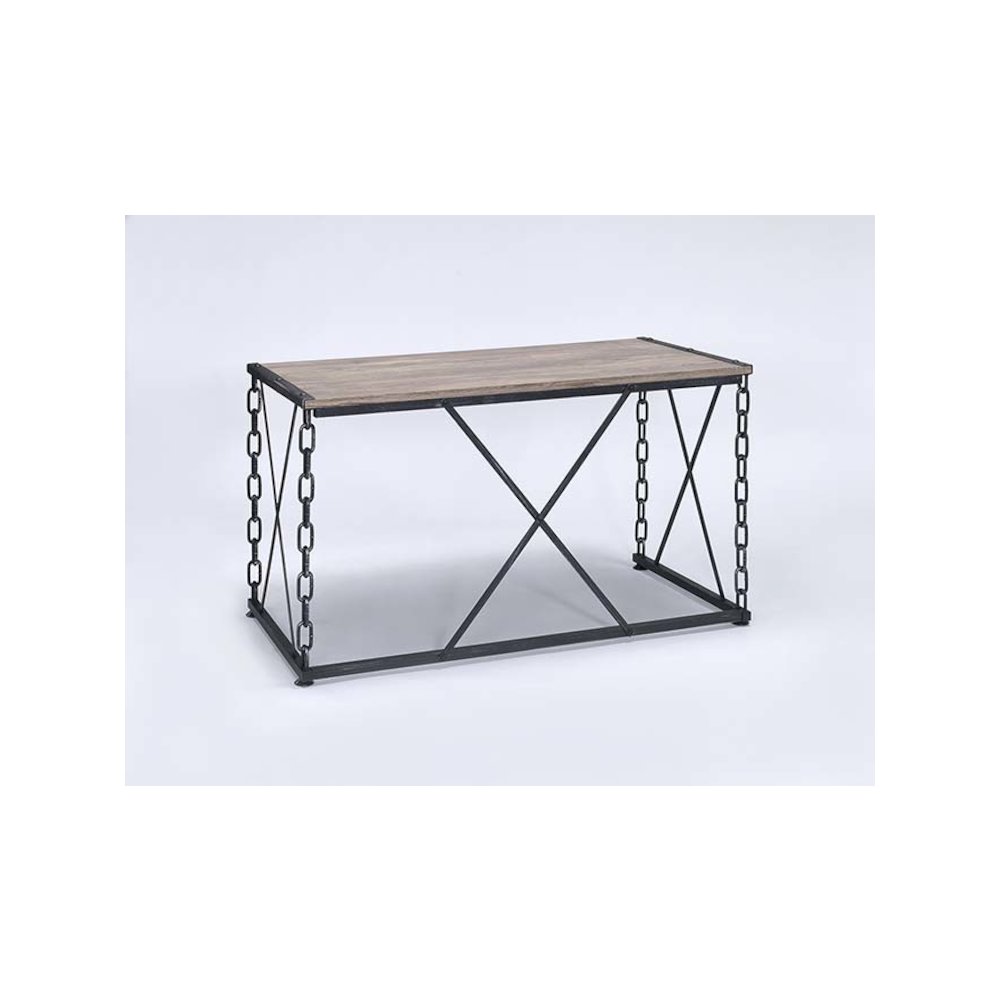Jodie Console Table(Same 92248) Rustic Oak & Antique Black. Picture 2