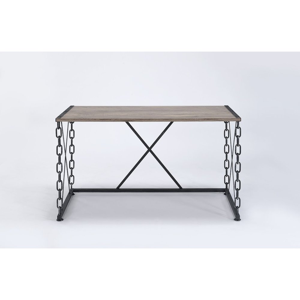 Jodie Console Table(Same 92248) Rustic Oak & Antique Black. Picture 4