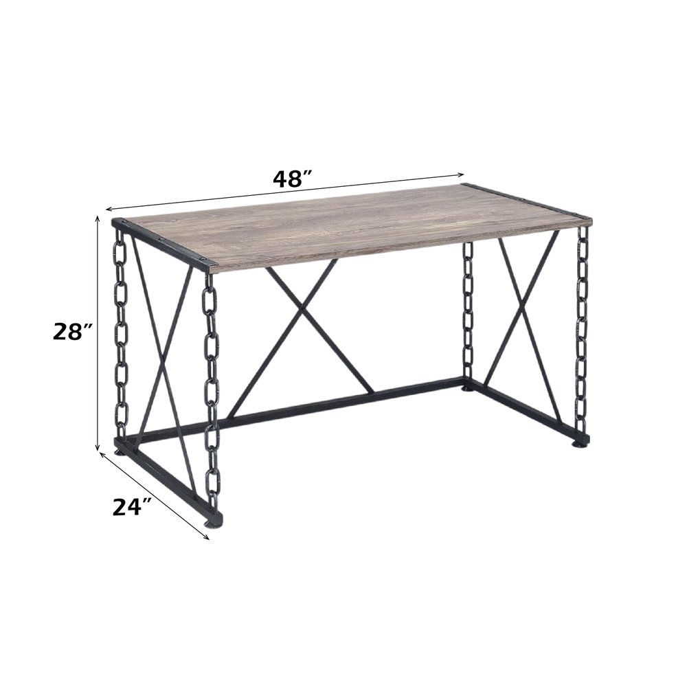 Jodie Console Table(Same 92248) Rustic Oak & Antique Black. Picture 8