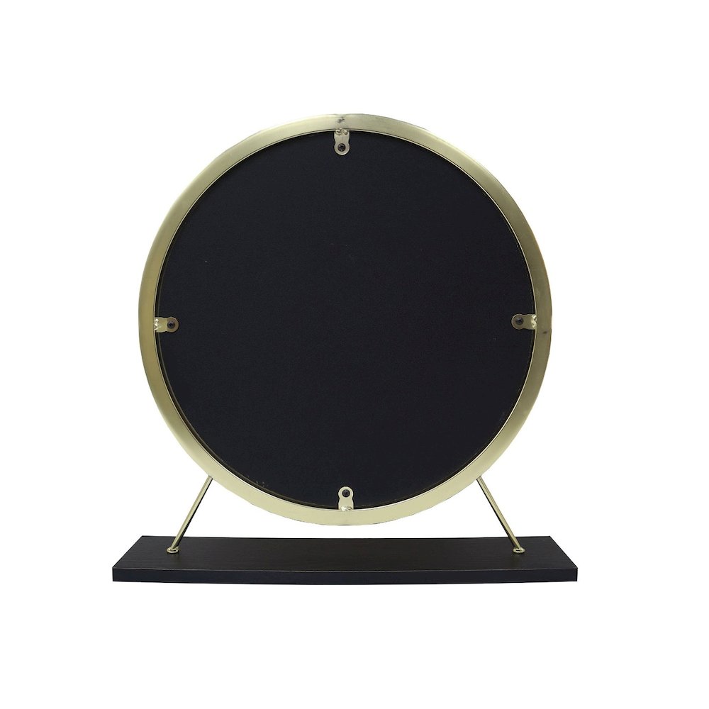 Adao Vanity Mirror & Stool Faux Fur, Mirror, Black & Brass. Picture 7