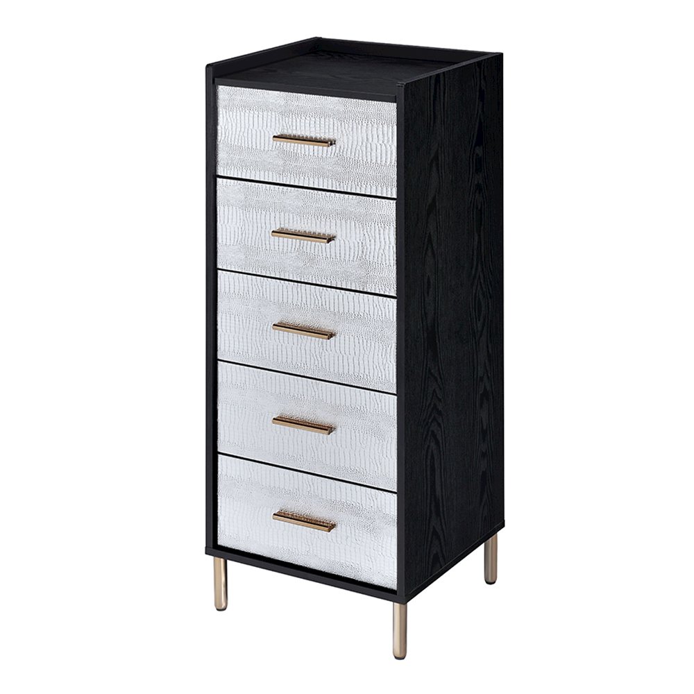 Myles Jewelry Armoire Black, Silver & Gold. Picture 2
