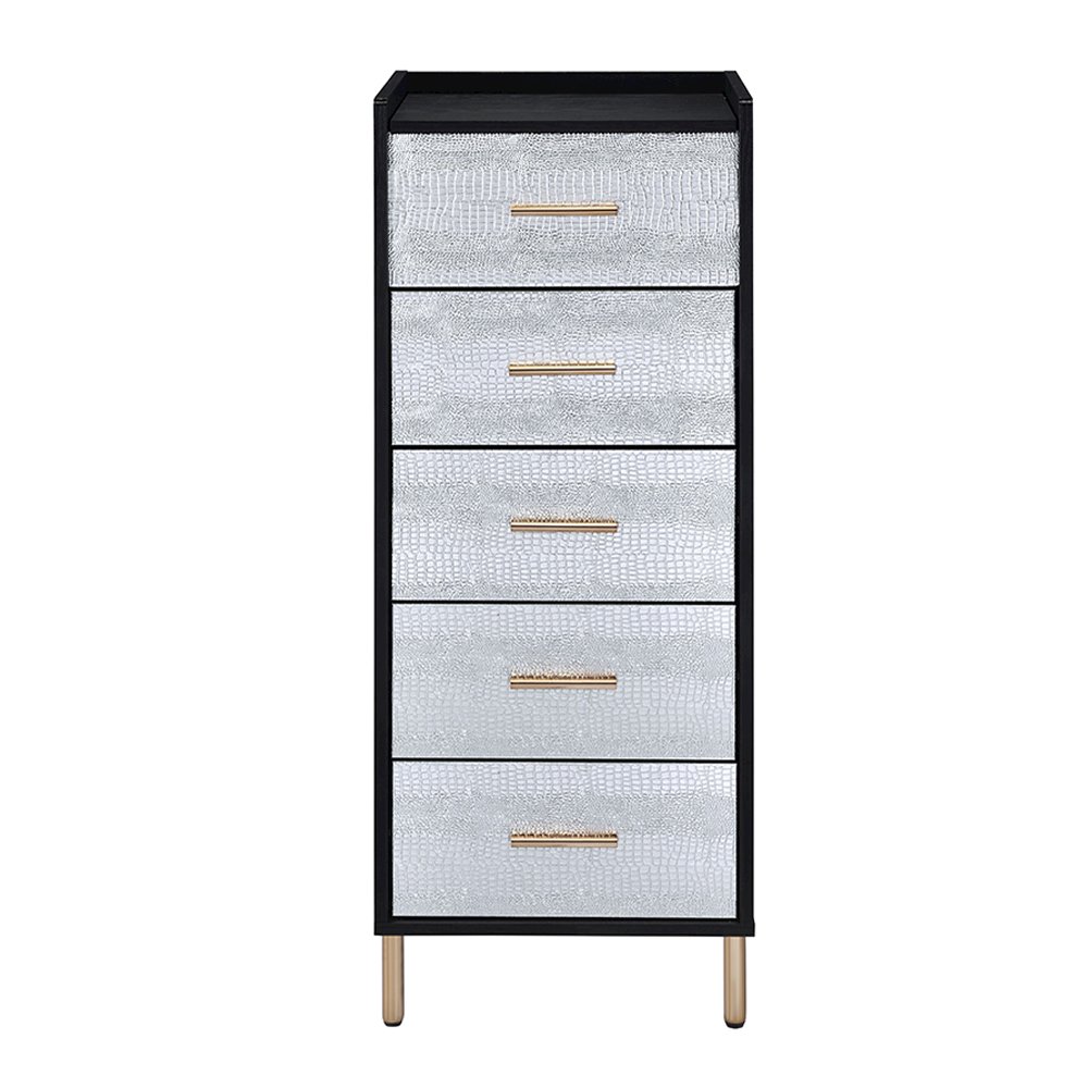 Myles Jewelry Armoire Black, Silver & Gold. Picture 3
