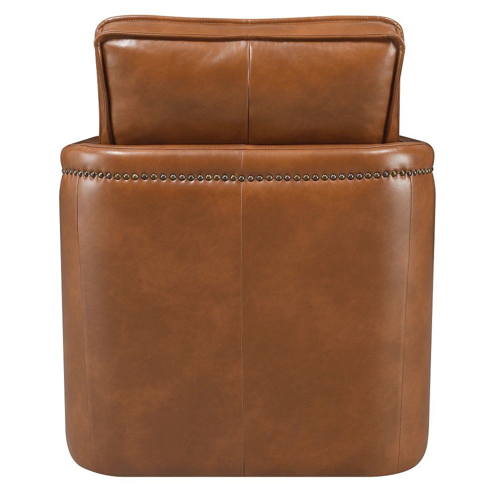 Rocha Accent Chair w/Swivel Brown Leather Aire. Picture 5
