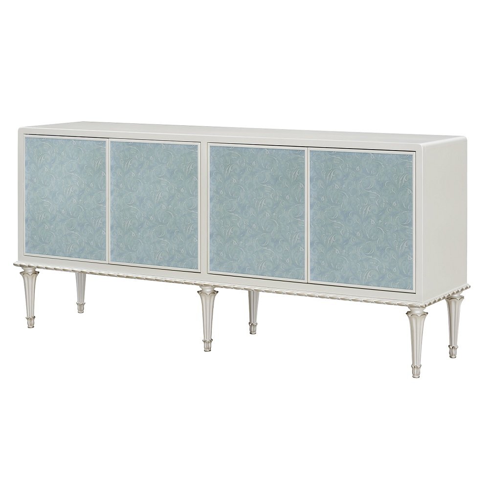 Ansaldo Console Cabinet Pearl White & Silver Shimmer. Picture 2