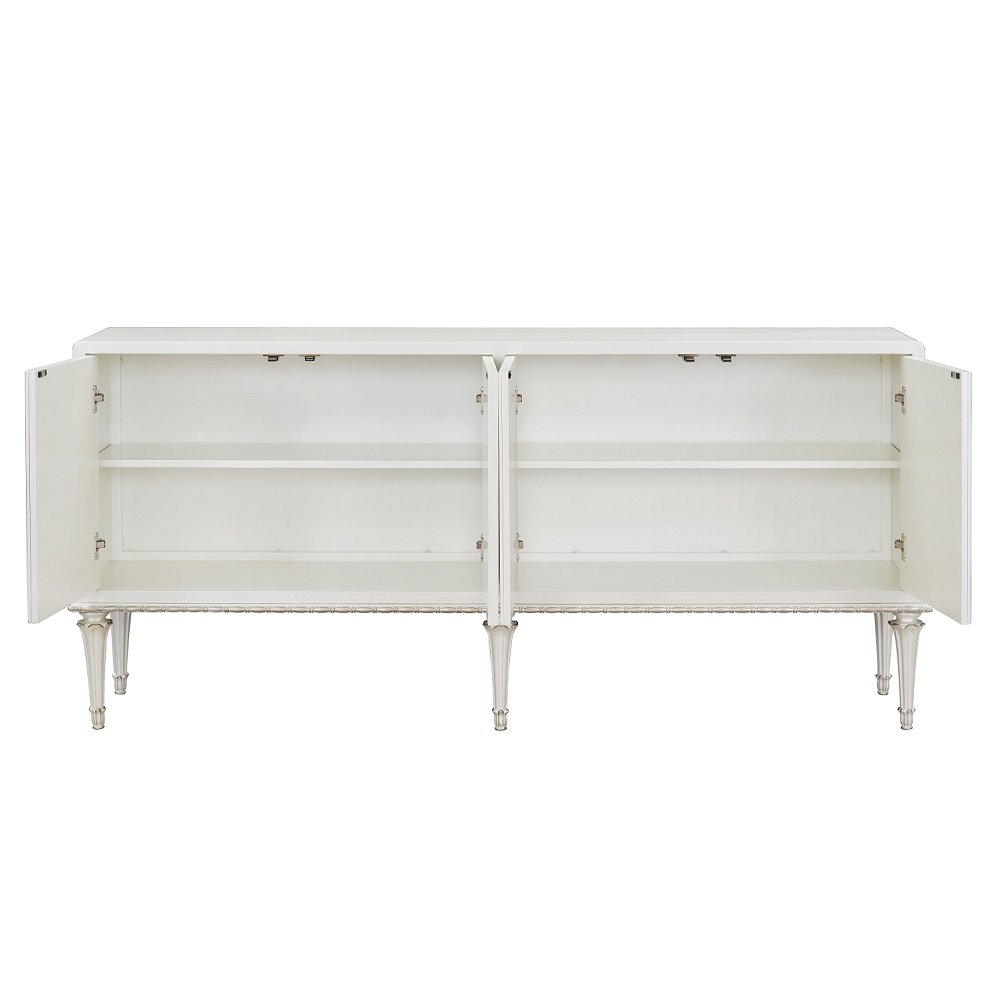 Ansaldo Console Cabinet Pearl White & Silver Shimmer. Picture 5