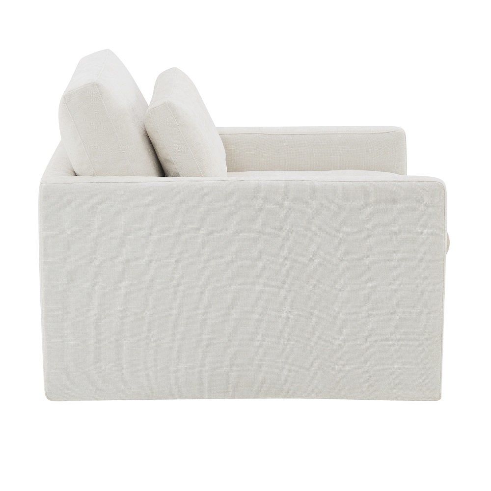 Naveen Swivel Chair w/Pillow Ivory Fabric. Picture 4