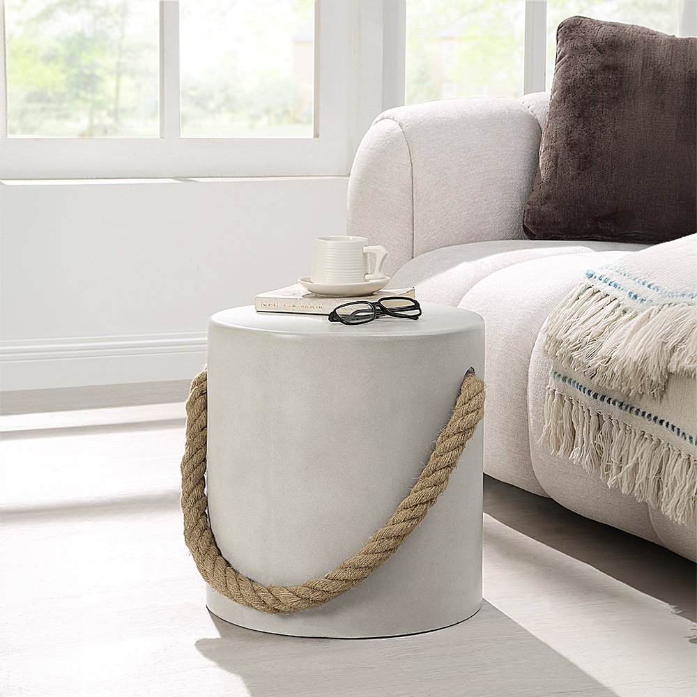 Gene Accent Table Natural Gray. Picture 1
