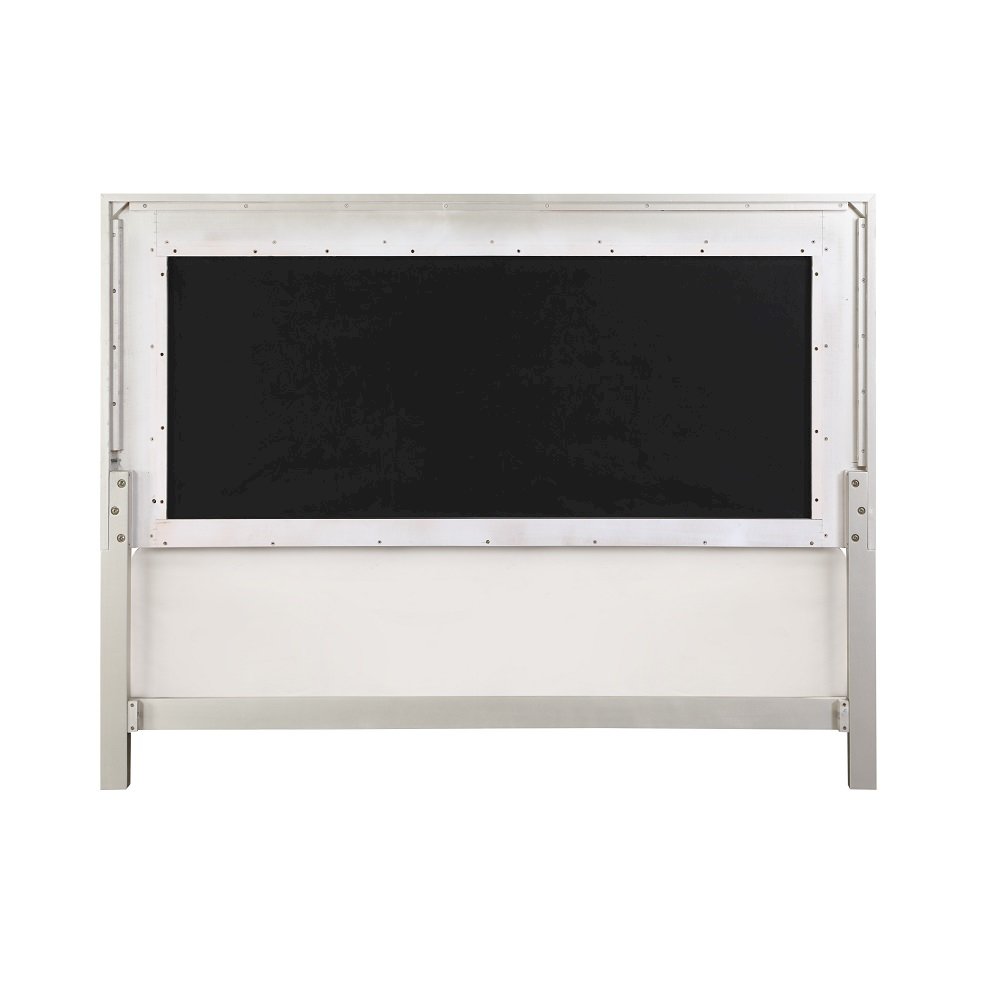 Sliverfluff Eastern King Bed w/Storage & LED Synthetic Leather & Champagne. Picture 6