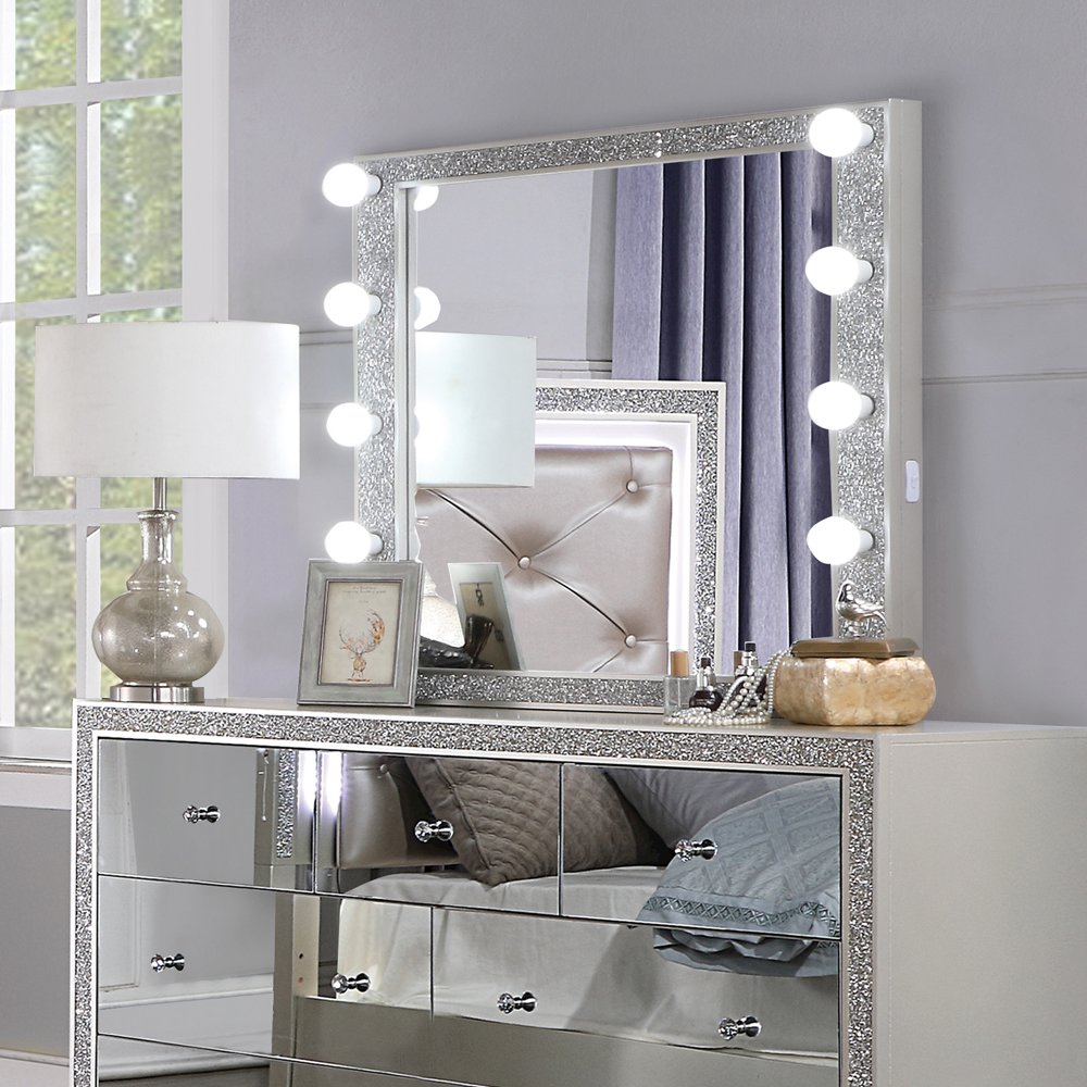 Sliverfluff Mirror w/Light Mirrored & Champagne. Picture 1