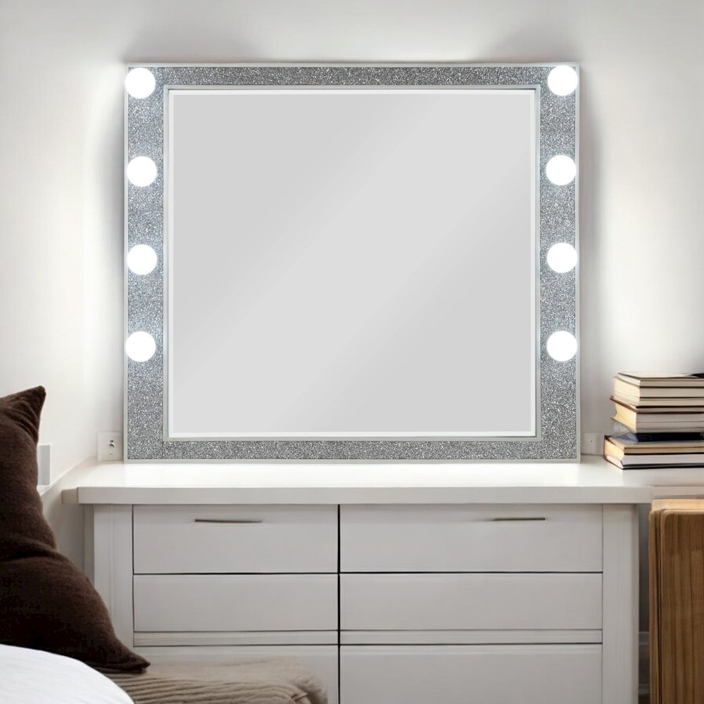 Sliverfluff Mirror w/Light Mirrored & Champagne. Picture 6