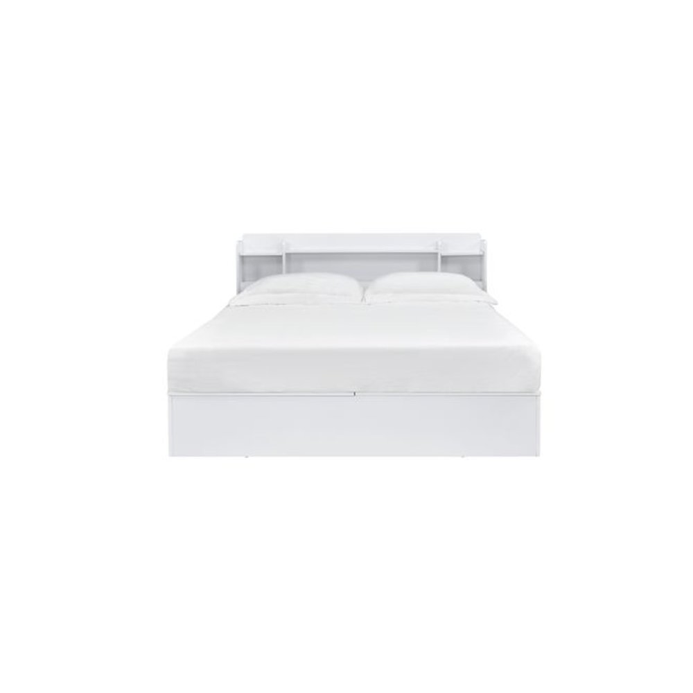 Perse Queen Bed w/Storage White. Picture 2