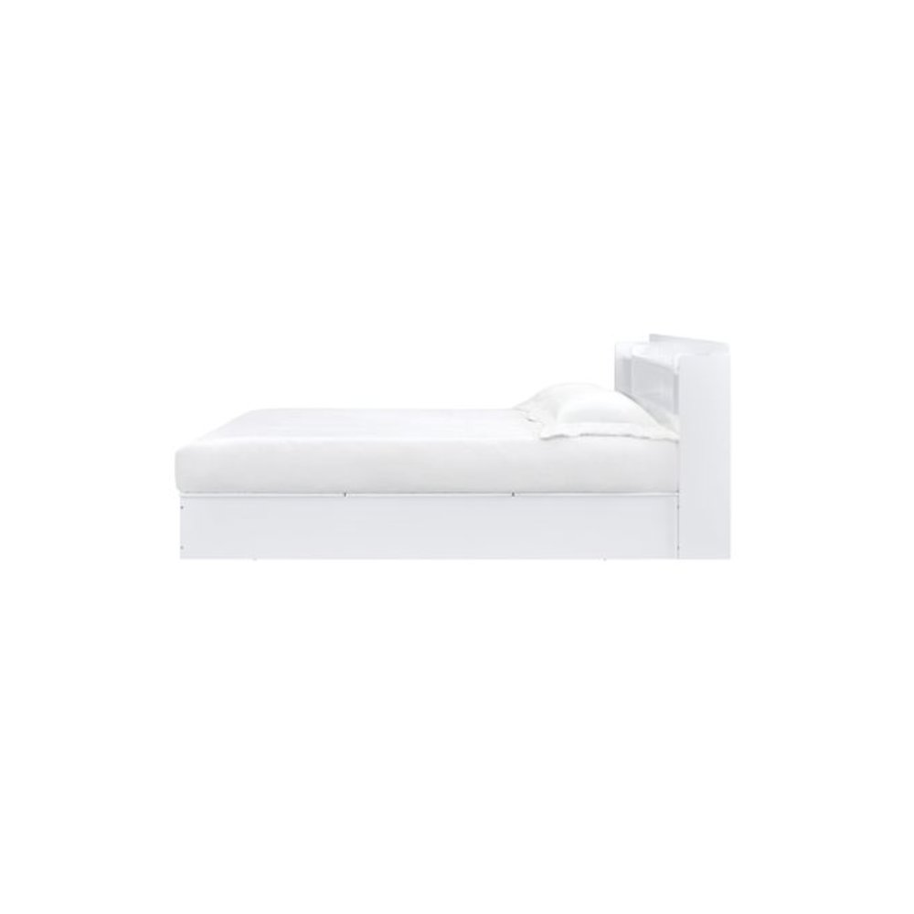 Perse Queen Bed w/Storage White. Picture 3