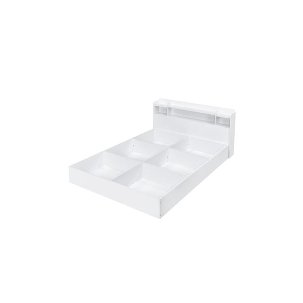 Perse Queen Bed w/Storage White. Picture 5