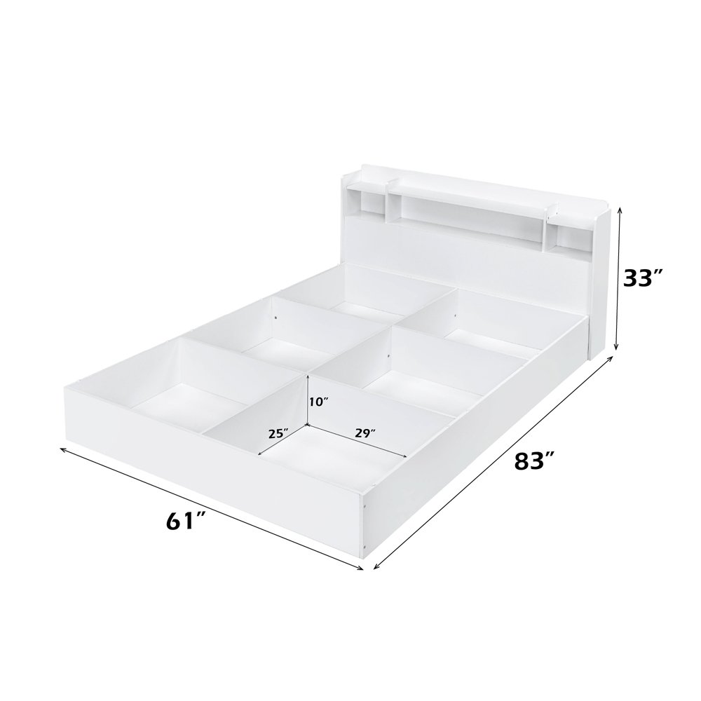 Perse Queen Bed w/Storage White. Picture 7