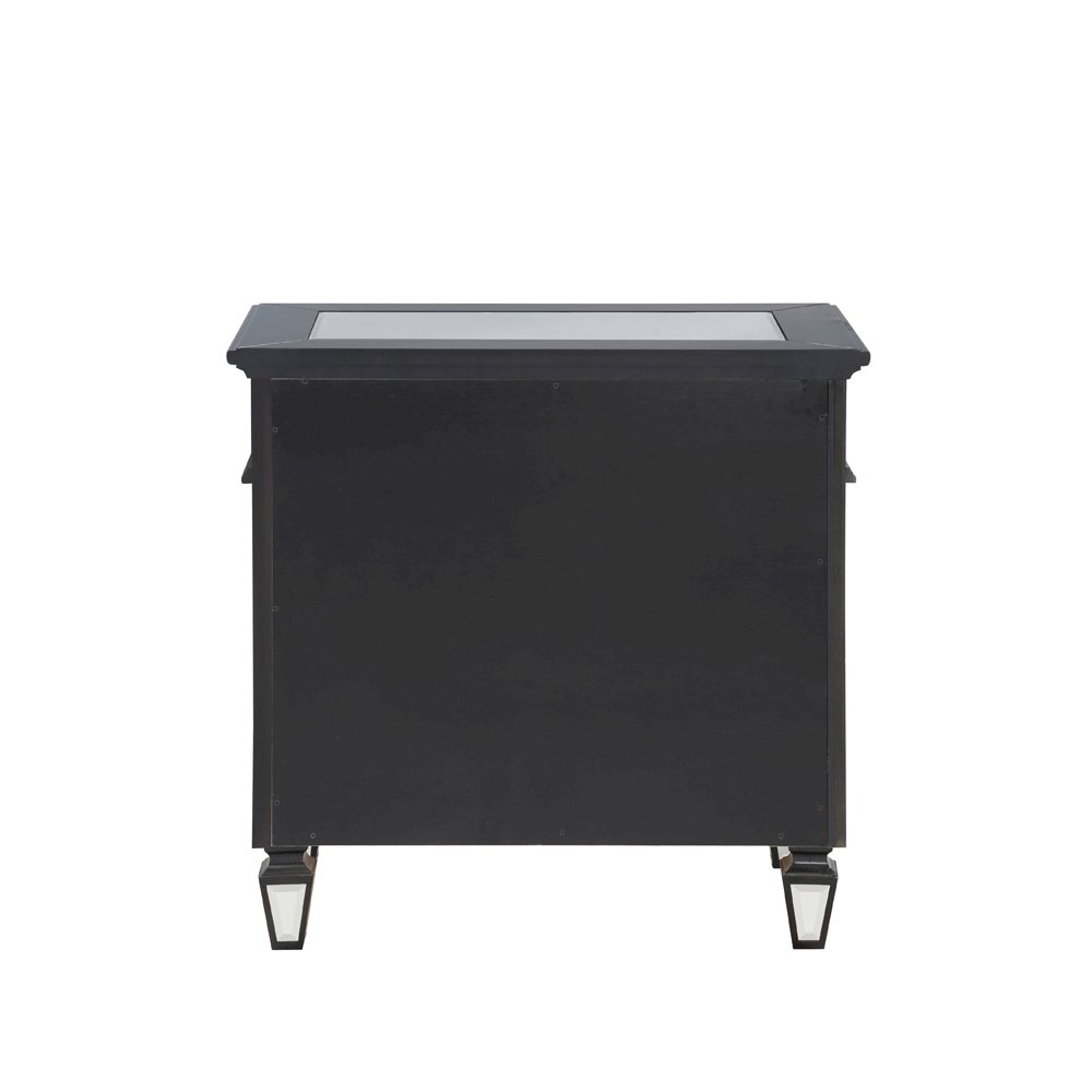 Varian II Nightstand Mirrored, Black & Silver. Picture 5
