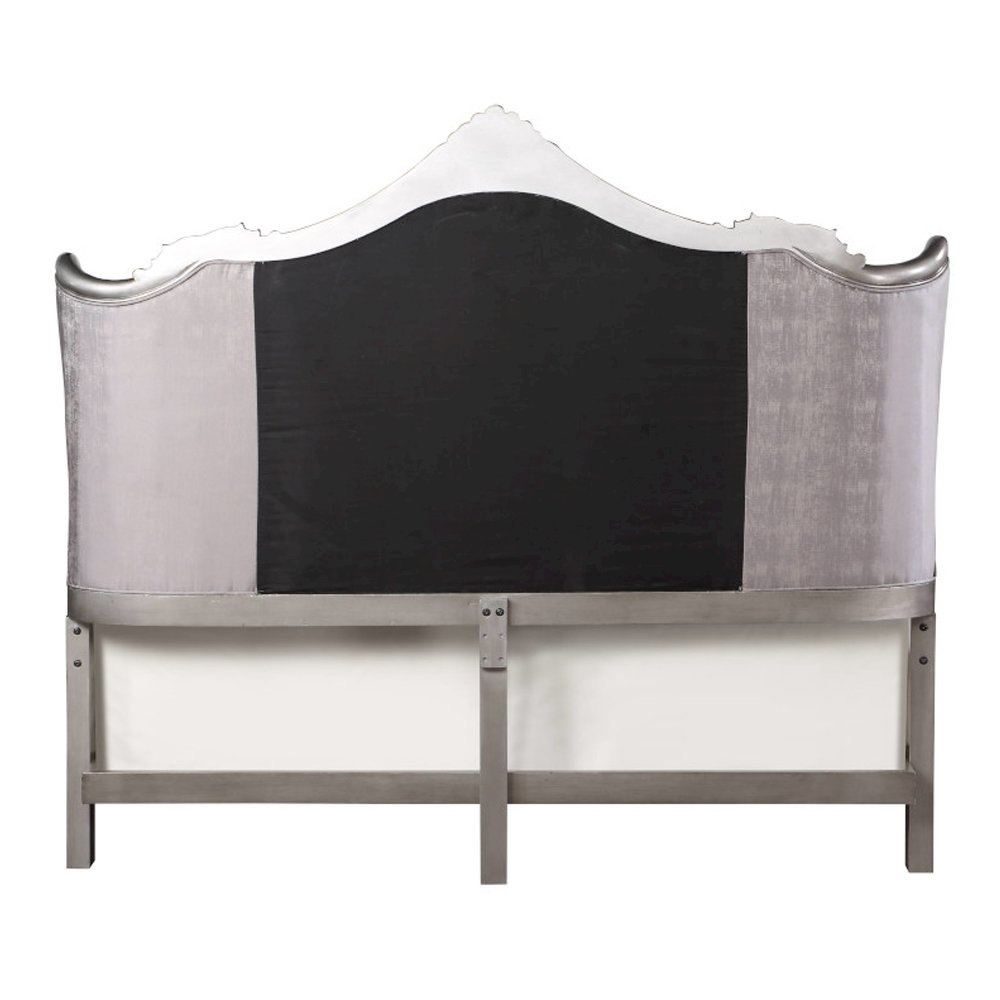 Ariadne Eastern King Bed Velvet & Antique Platinum. Picture 5