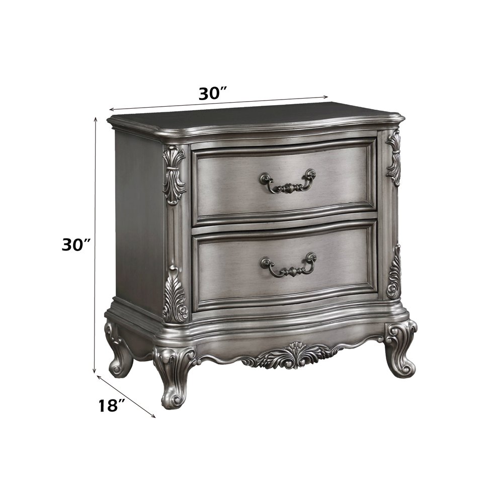 Ariadne Nightstand Antique Platinum. Picture 6
