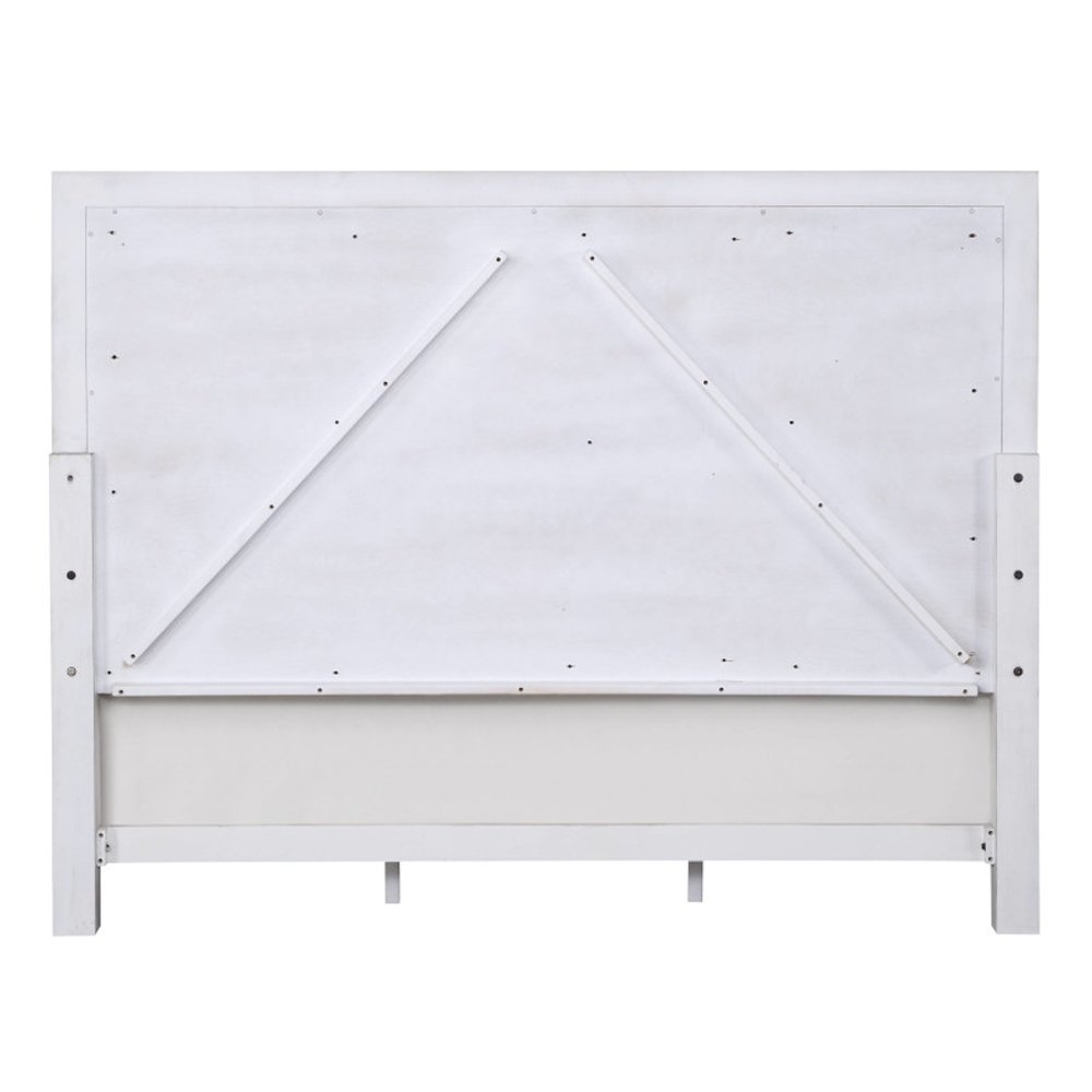 Katia Queen Bed Light Gray Linen, Rustic Gray & Weathered White. Picture 5