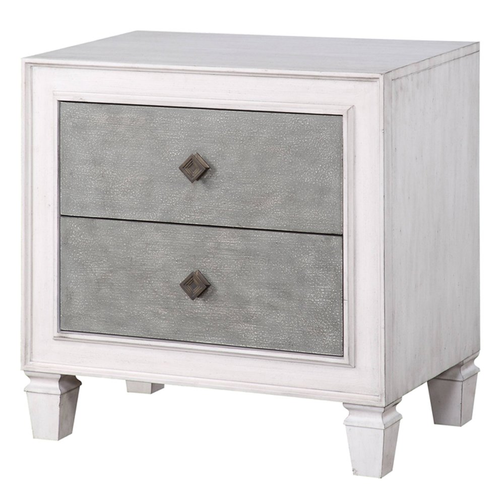 Katia Nightstand Rustic Gray & Weathered White. Picture 2