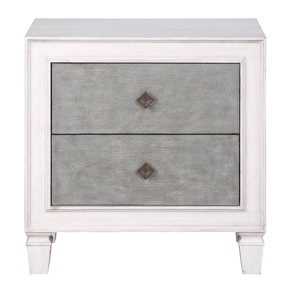 Katia Nightstand Rustic Gray & Weathered White. Picture 3
