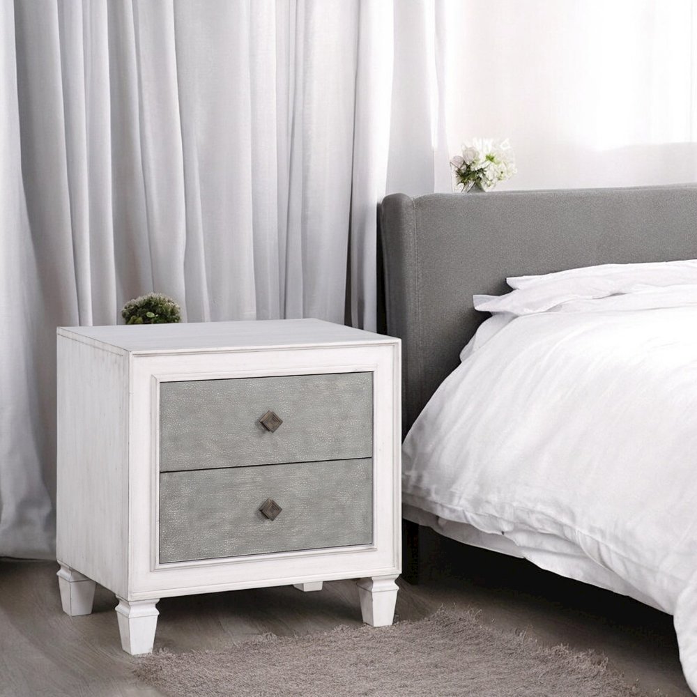 Katia Nightstand Rustic Gray & Weathered White. Picture 6