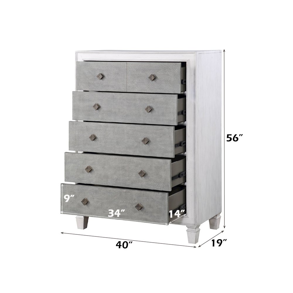 Katia Chest Rustic Gray & Weathered White. Picture 5