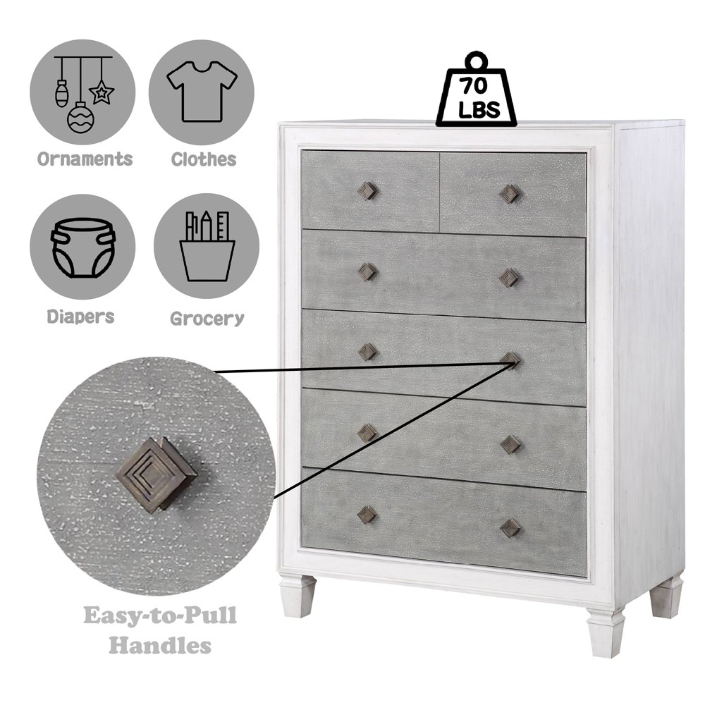 Katia Chest Rustic Gray & Weathered White. Picture 6