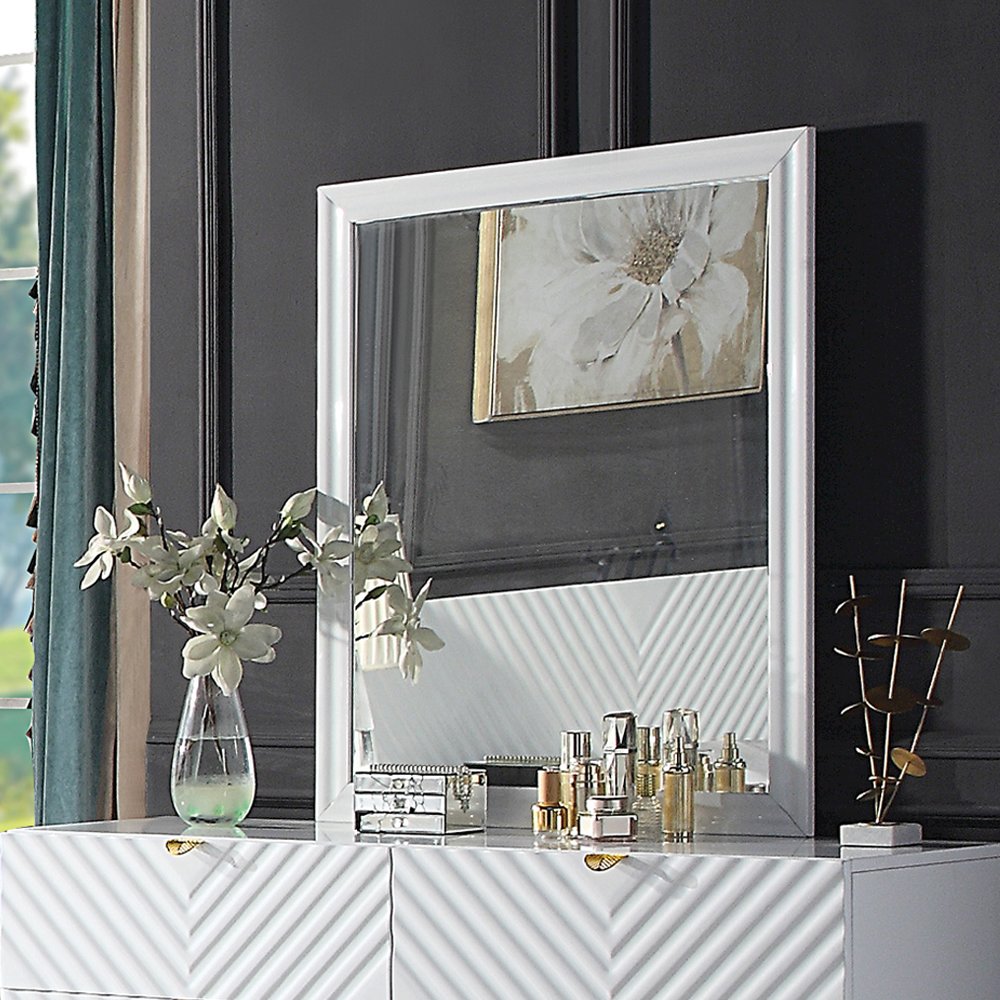 Gaines Mirror White High Gloss. Picture 1