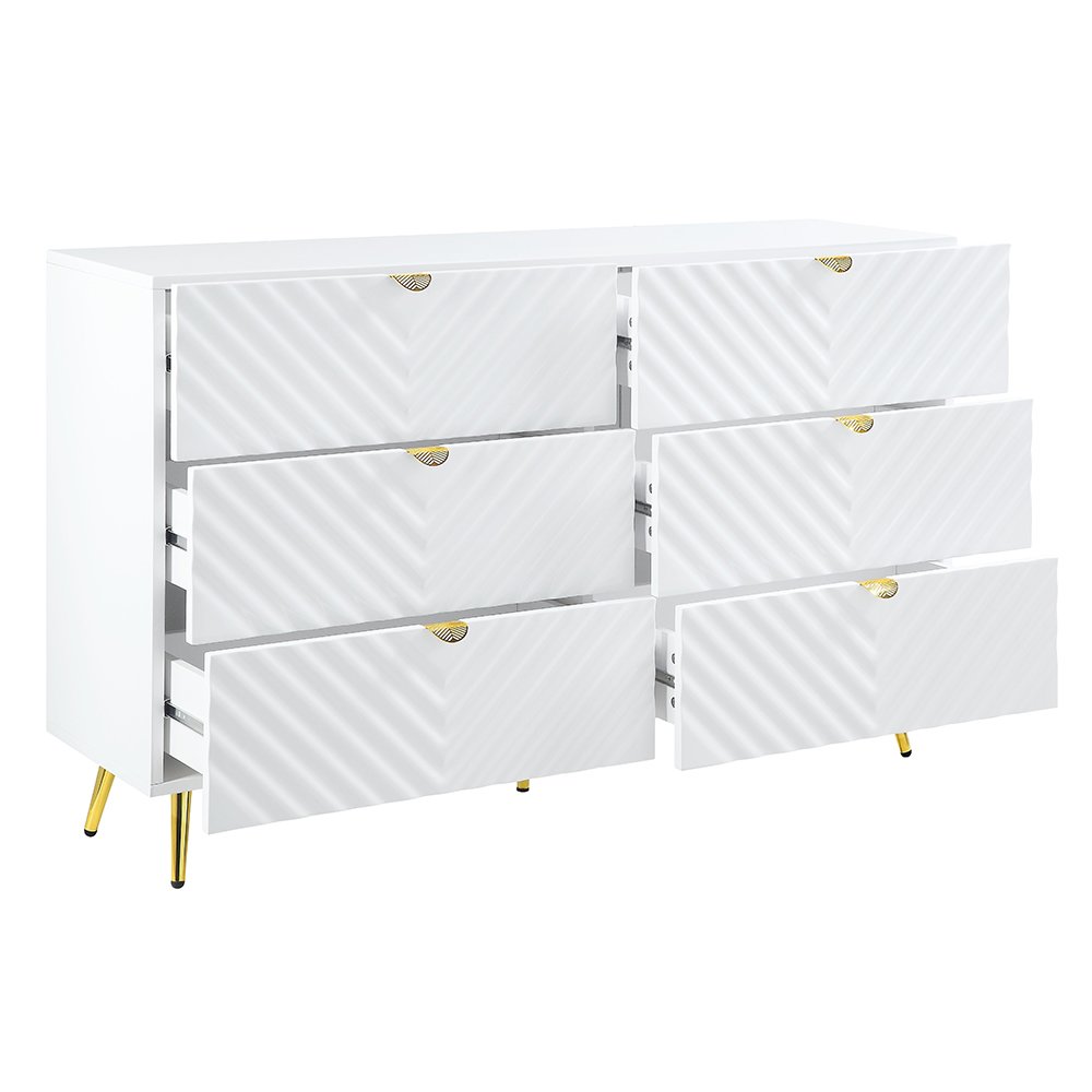 Gaines Dresser White High Gloss. Picture 4