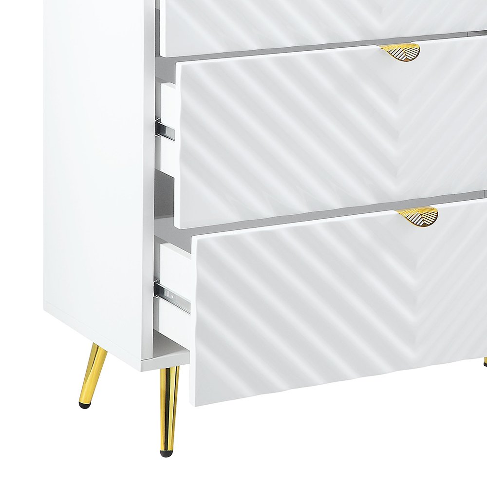Gaines Dresser White High Gloss. Picture 5