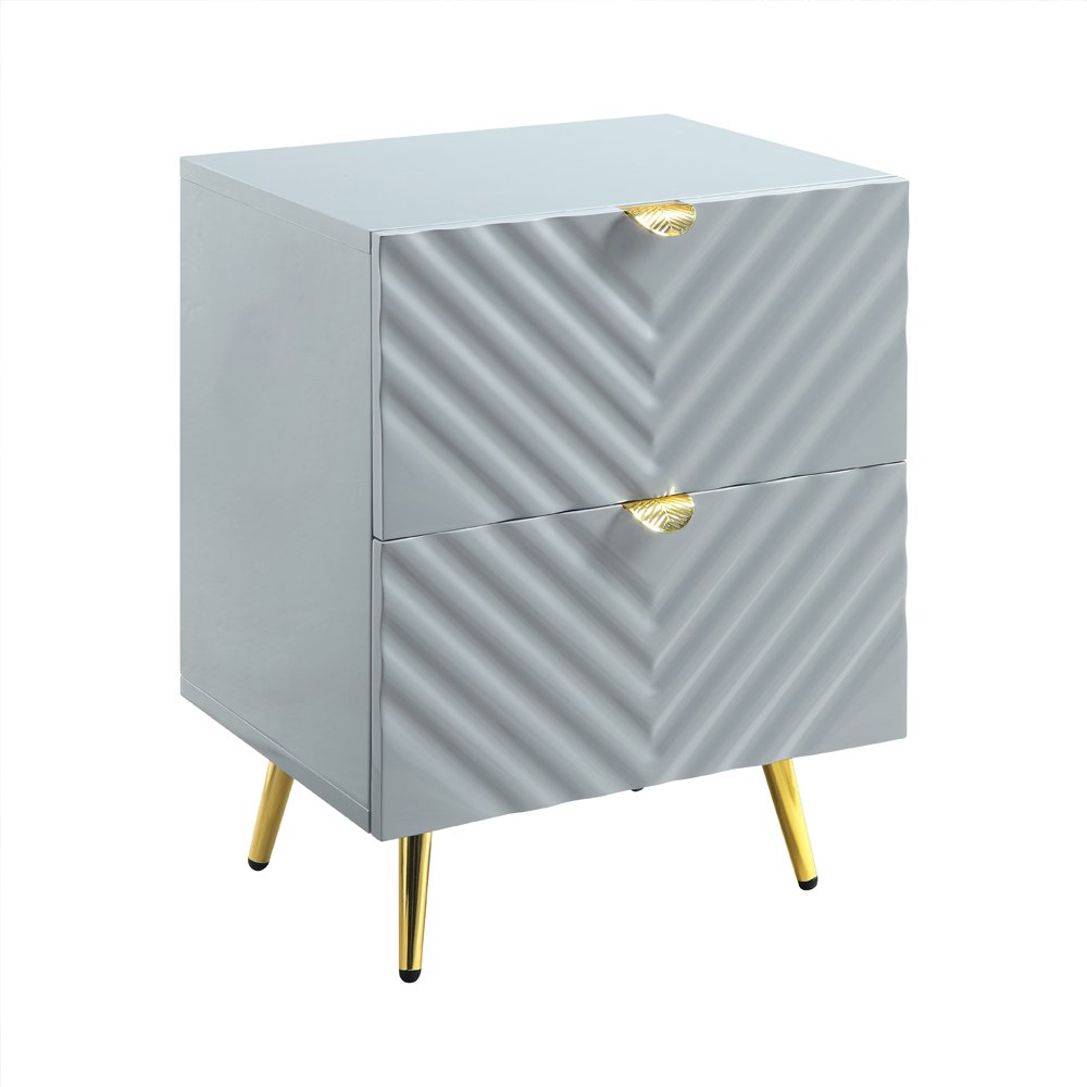 Gaines Nightstand Gray High Gloss. Picture 2