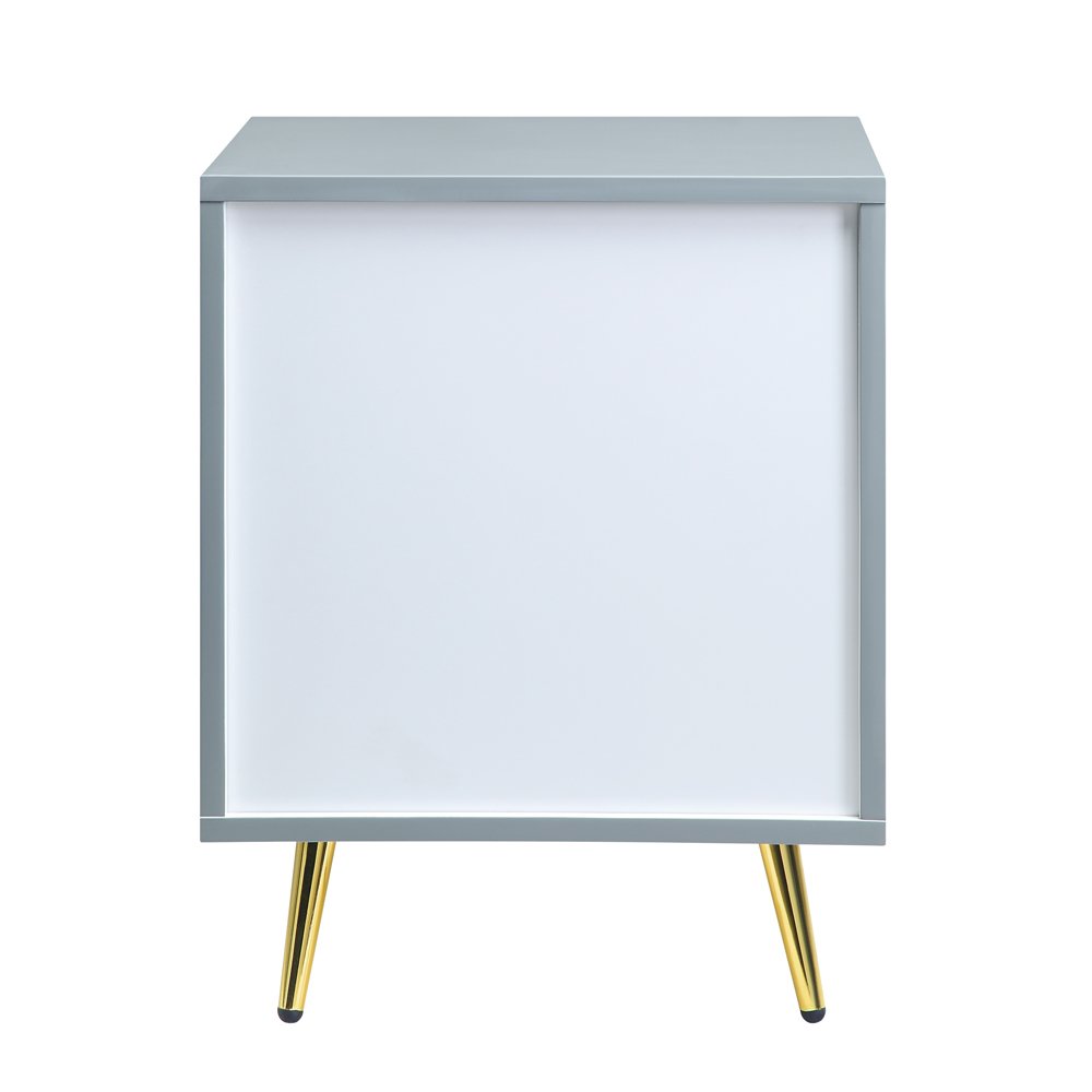 Gaines Nightstand Gray High Gloss. Picture 5