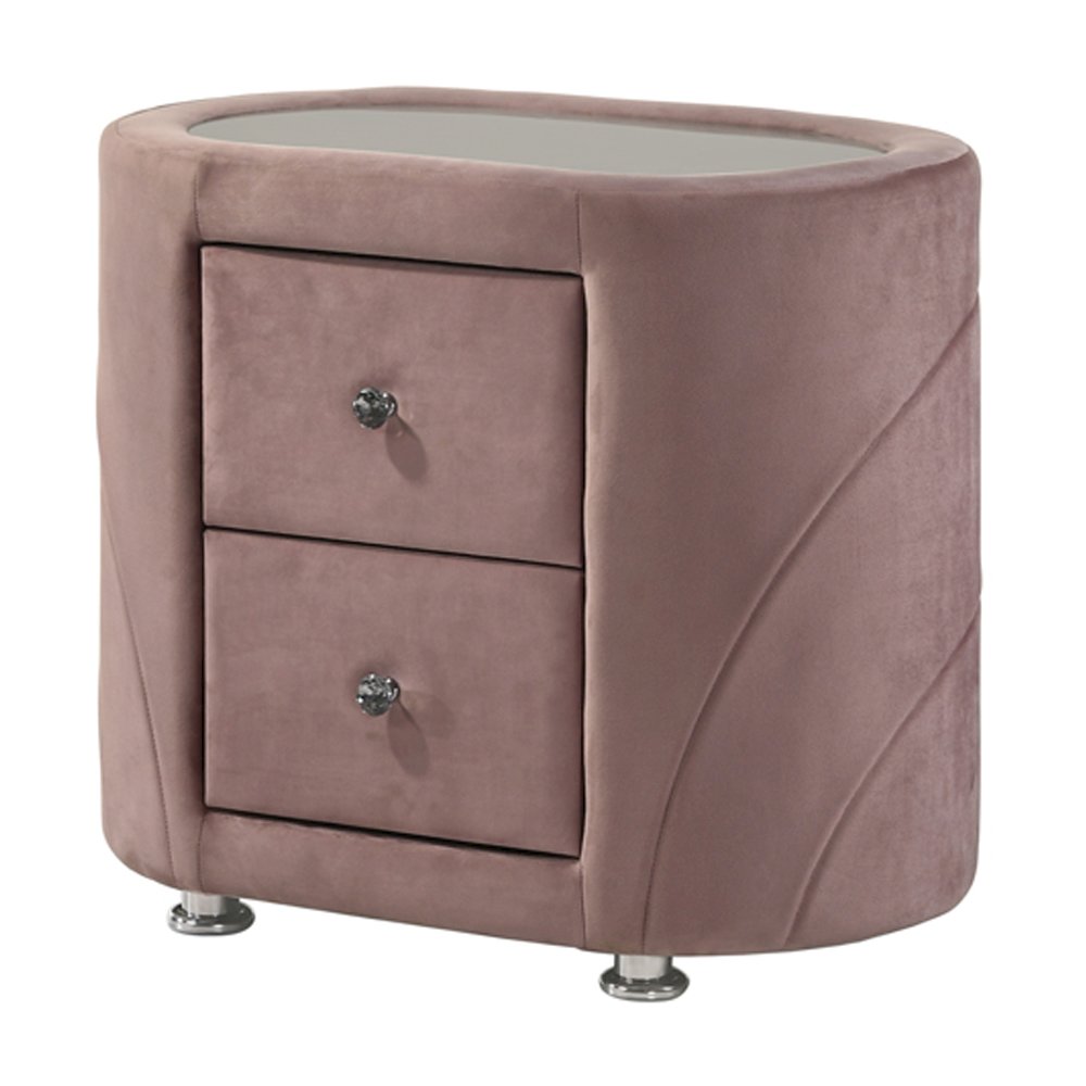 Salonia Nightstand Pink Velvet. Picture 2