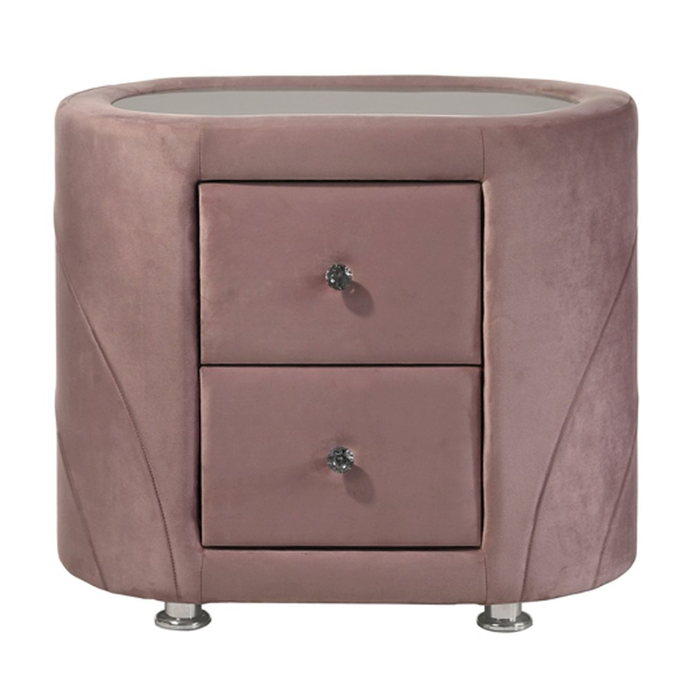 Salonia Nightstand Pink Velvet. Picture 3