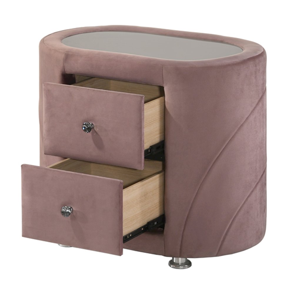 Salonia Nightstand Pink Velvet. Picture 4