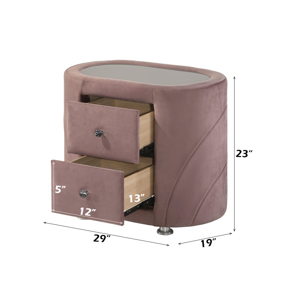 Salonia Nightstand Pink Velvet. Picture 8