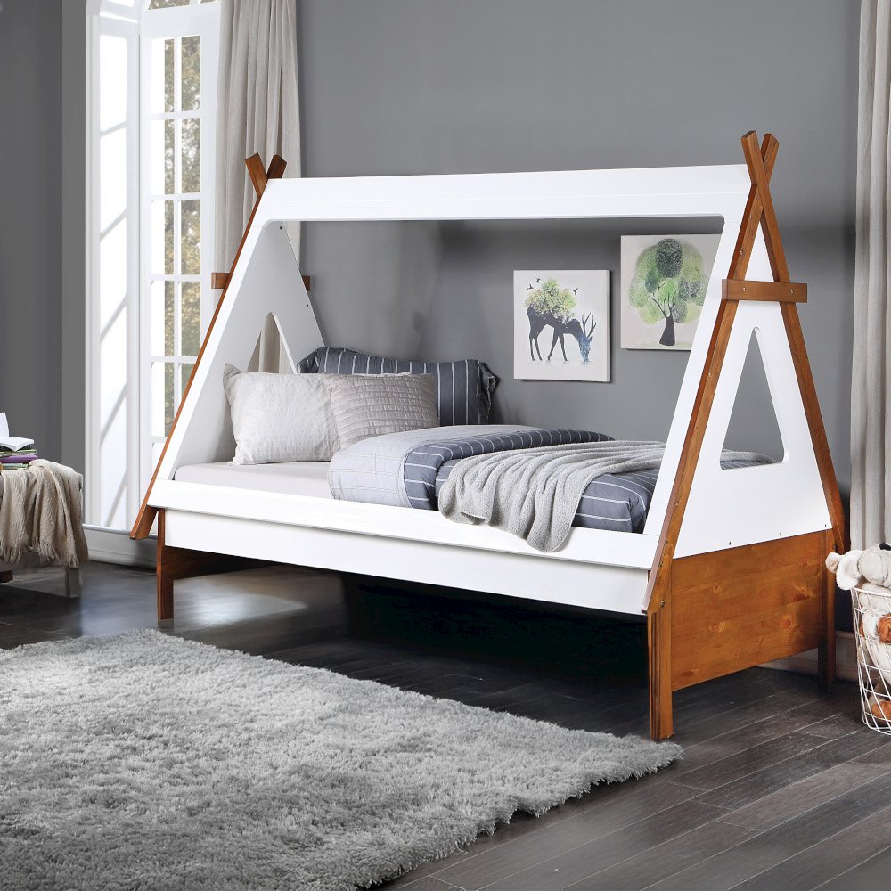 Loreen Twin Bed Oak & White. Picture 2