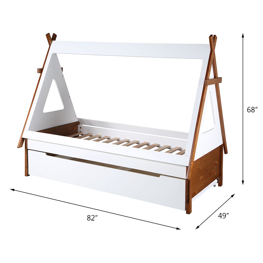 Loreen Twin Bed Oak & White. Picture 6