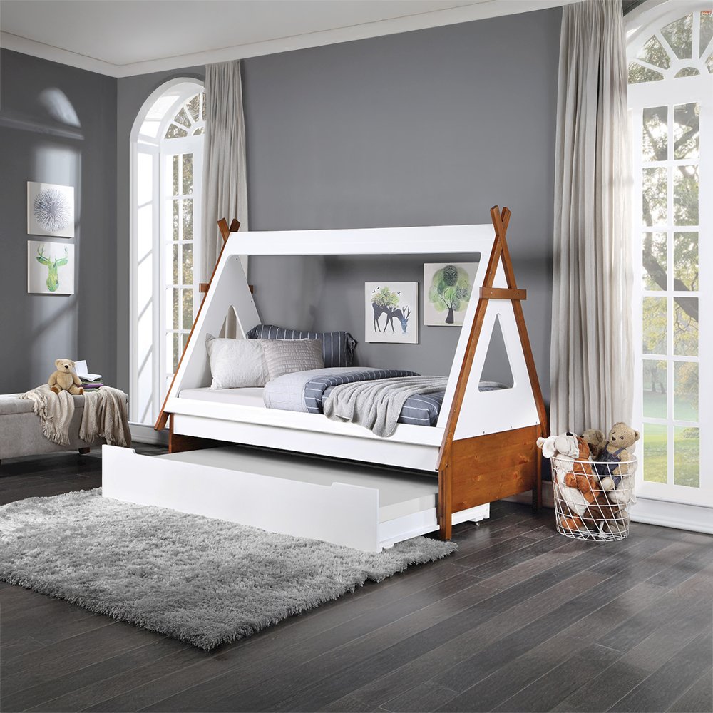 Loreen Twin Bed Oak & White. Picture 8