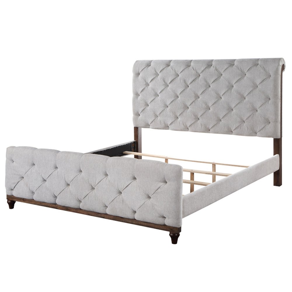 Andria Queen Bed Reclaimed Oak. Picture 2