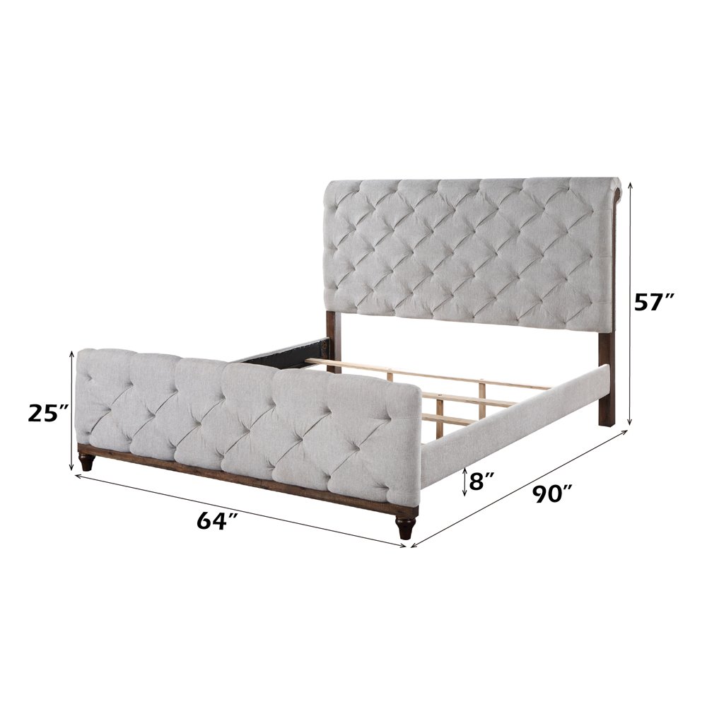 Andria Queen Bed Reclaimed Oak. Picture 7