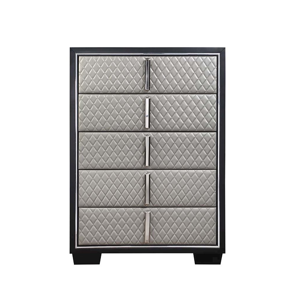 Nicola Chest Silver Synthetic Leather & Black. Picture 9