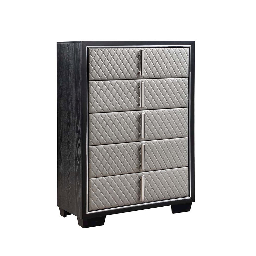 Nicola Chest Silver Synthetic Leather & Black. Picture 8