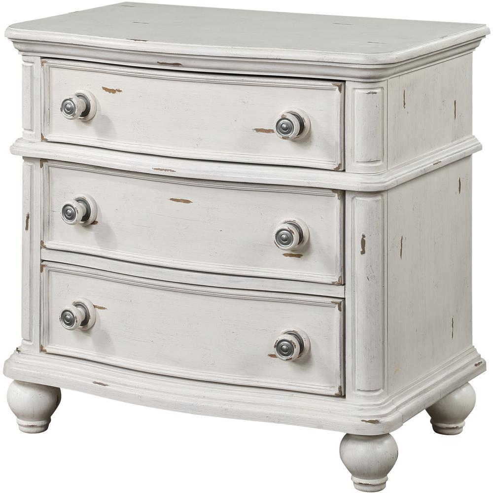 Jaqueline Nightstand in Antique White Finish. Picture 1